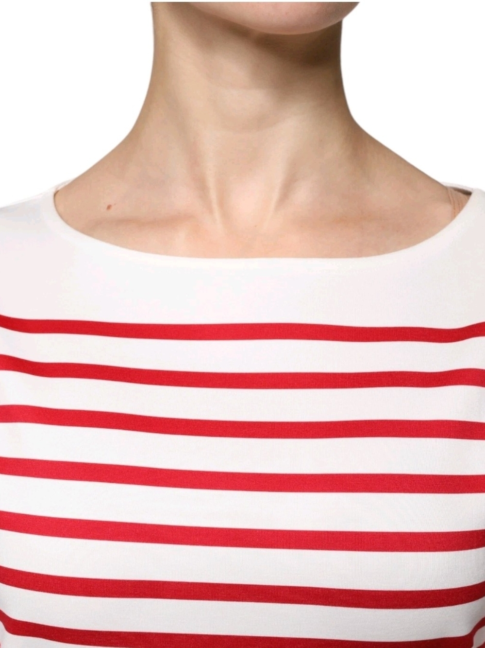 Dolce & Gabbana Red and White Striped Crewneck Sweater with Lace Hem Size 44 - Picture 6 of 6